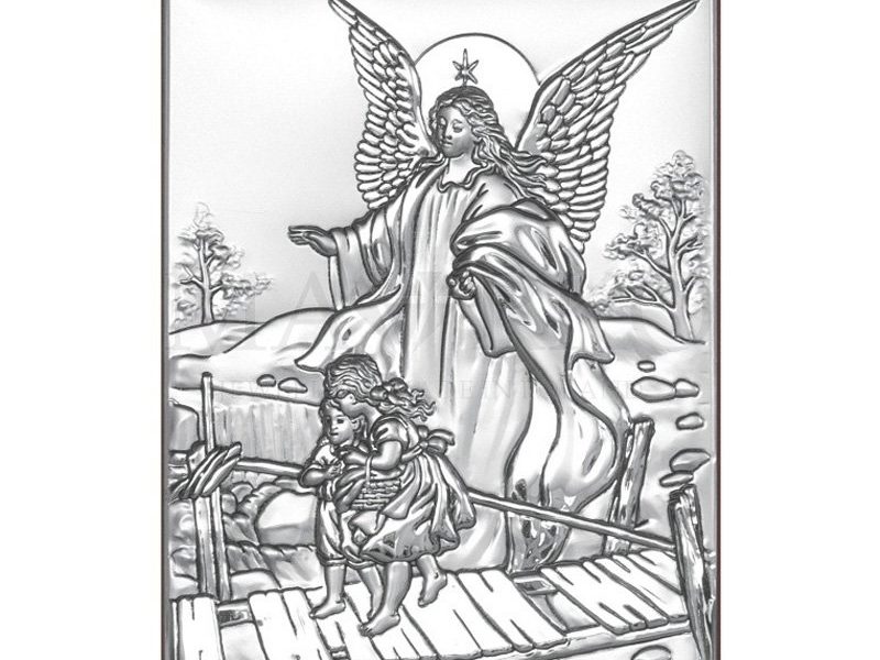 obrazek na chrzest z Aniołem Stróżem